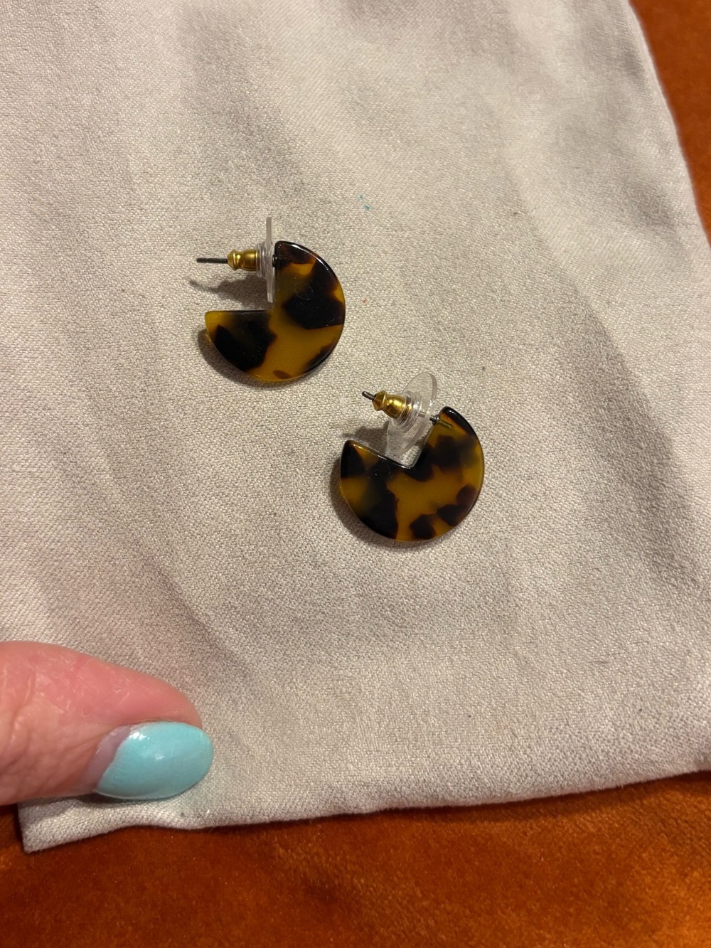 J. Crew Tortoiseshell Crescent Stud Earrings